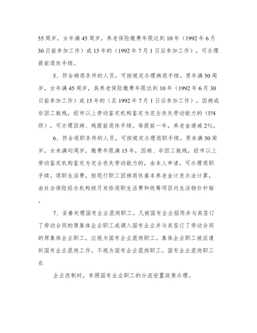 企业改制职工安置方案.docx