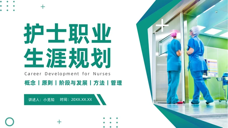 绿色商务风实拍医务工作者培训PPT职业规划