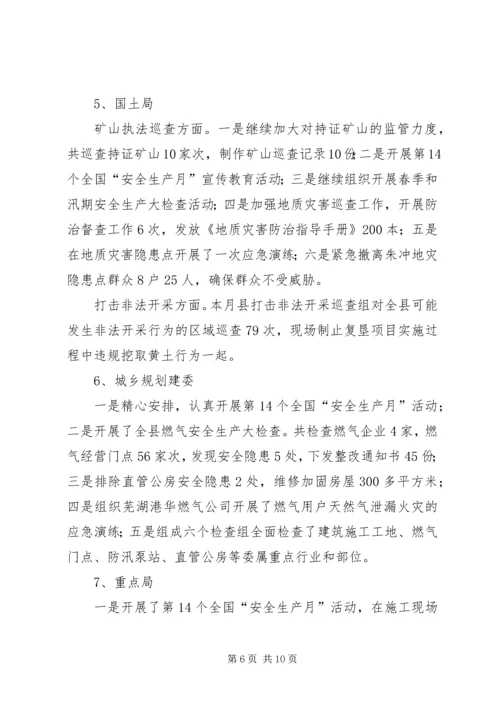 县安全生产工作开展情况报告.docx