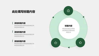 关系页-绿色商务风3项流程图示