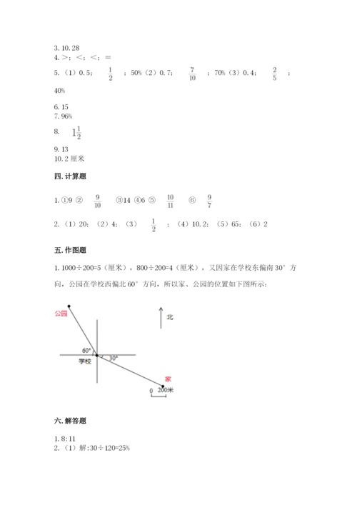 2022人教版六年级上册数学期末测试卷加解析答案.docx