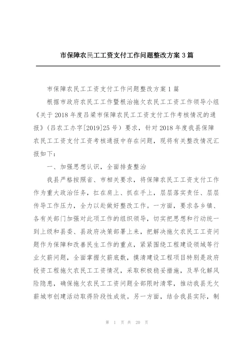 市保障农民工工资支付工作问题整改方案3篇.docx