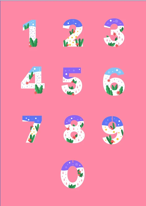 粉底0-9数字号码