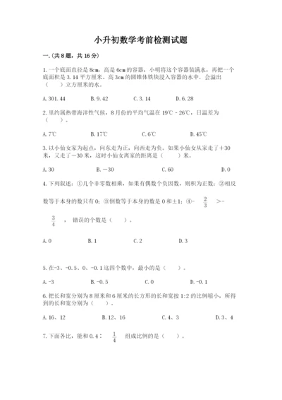 小升初数学考前检测试题（实用）.docx