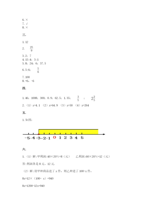 人教版数学六年级下册试题期末模拟检测卷【典优】.docx