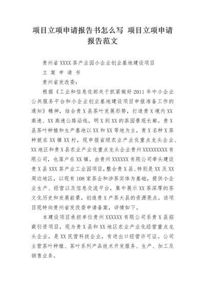 项目立项申请报告书怎么写 项目立项申请报告范文.docx