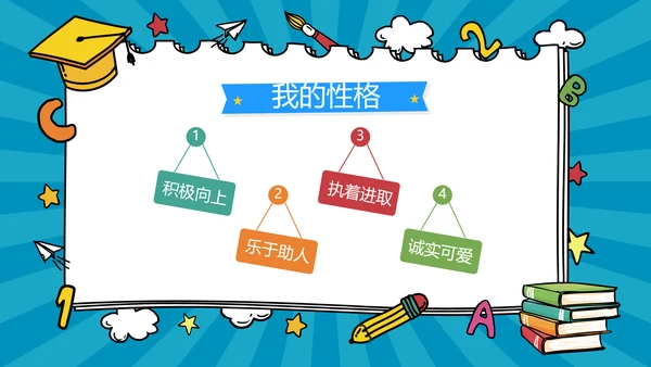 蓝色卡通风小学班干竞选自我介绍PPT模板