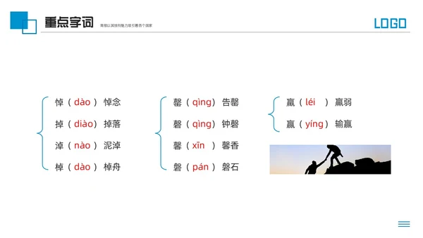 蓝色简约人教版七年级语文下册伟大的悲剧PPT模板宣传PPT动语文课件