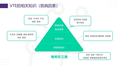 紫绿简约vte的预防及护理PPT模板宣传PPT动态PPT护理查房