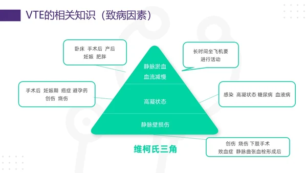 紫绿简约vte的预防及护理PPT模板宣传PPT动态PPT护理查房