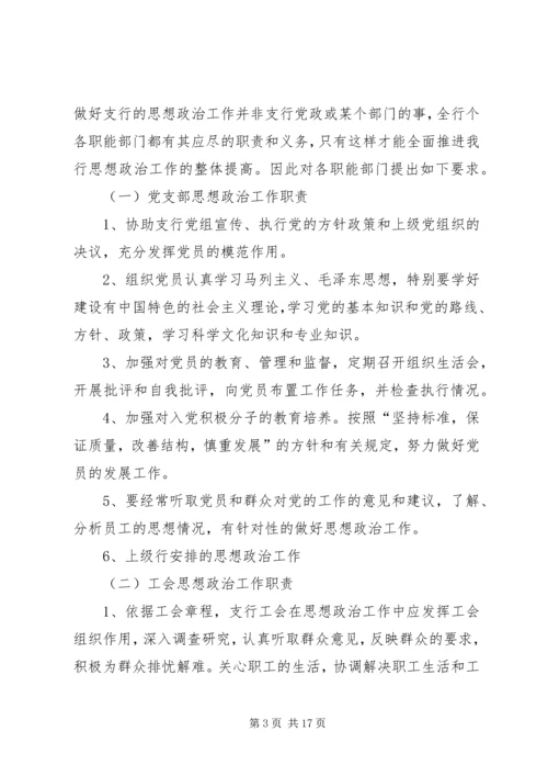 银行思想政治工作总结与安排 (4).docx