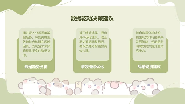 卜卜猫猫绿色卡通风工作总结ppt模版