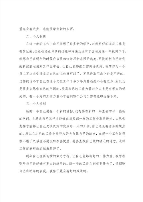 2023公司员工年终个人工作总结系列