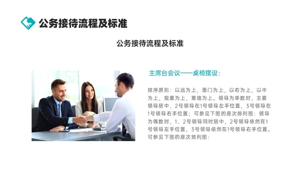 绿色商务实拍风公司接待及办会流程PPT课件