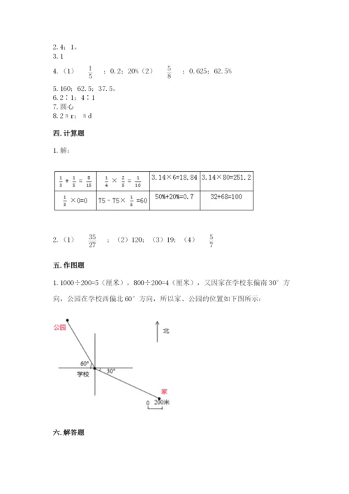 小学六年级上册数学期末测试卷带答案（b卷）.docx
