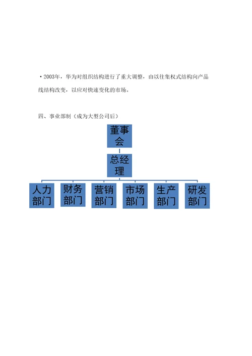 华为技术公司组织结构分析案例分析