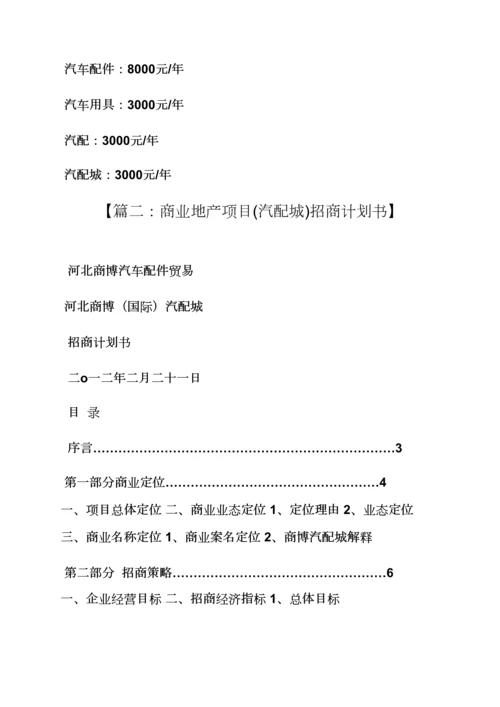 汽配城招商专业策划专项方案.docx