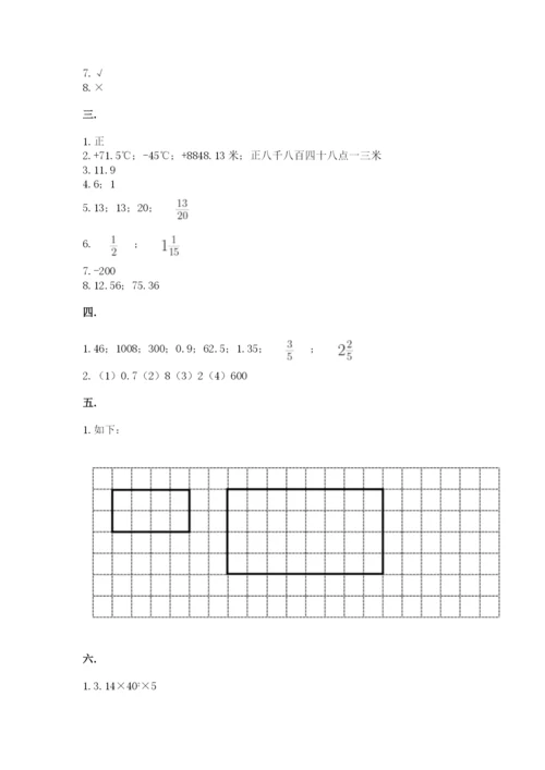 河南省平顶山市六年级下册数学期末测试卷（能力提升）.docx