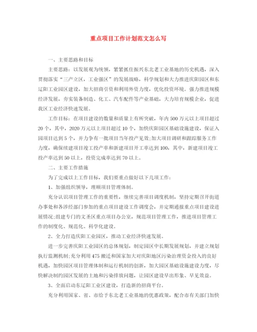 精编之重点项目工作计划范文怎么写.docx