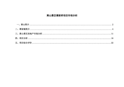 黄山景区谭家桥地产项目市场分析报告