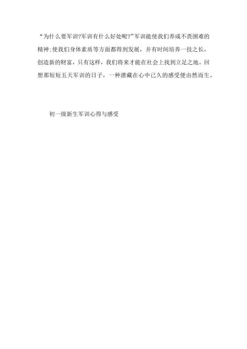 初一级新生军训心得与感受大全.docx