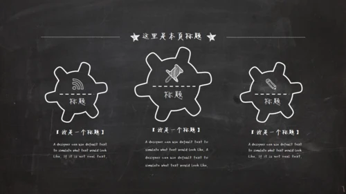 黑板风粉笔字毕业答辩通用PPT模板