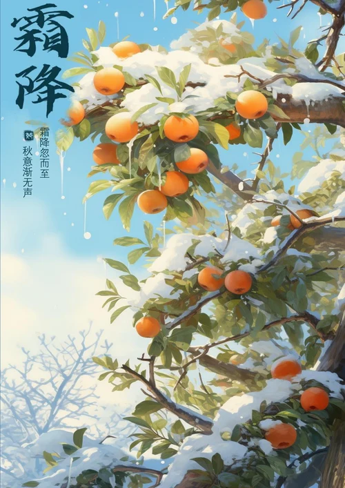 霜降忽而至霜降海报