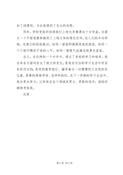 思想汇报范文：党校学习思想汇报.docx