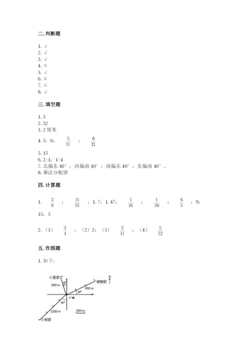 六年级上册数学期末测试卷（名校卷）word版.docx