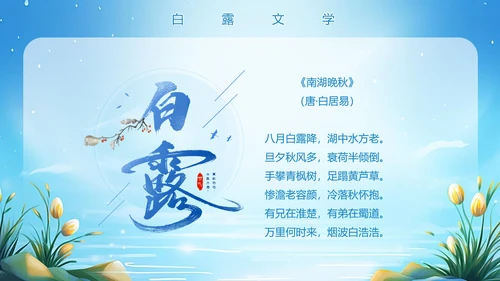 美丽的梦幻传统节气白露PPT模板