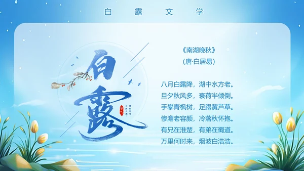 美丽的梦幻传统节气白露PPT模板