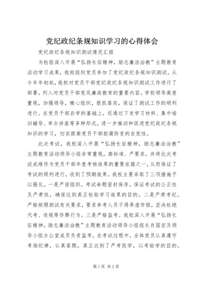 党纪政纪条规知识学习的心得体会.docx