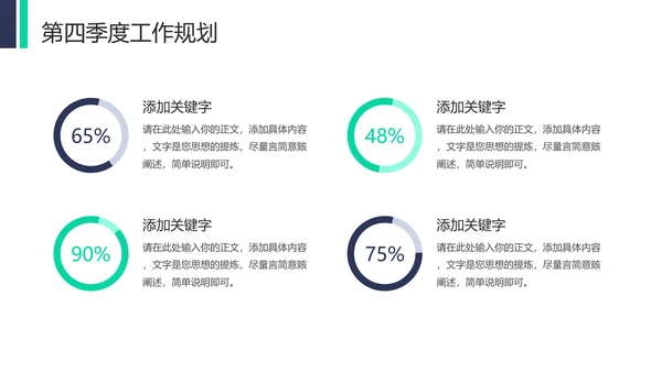 绿色商务风季度工作报告PPT