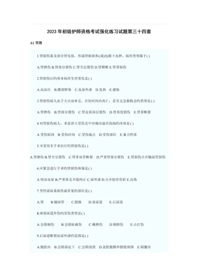 2023年初级护师资格考试强化练习试题第三十四套.docx