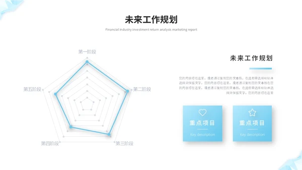 蓝色简约几何抽象年中工作总结工作汇报述职报告ppt模板