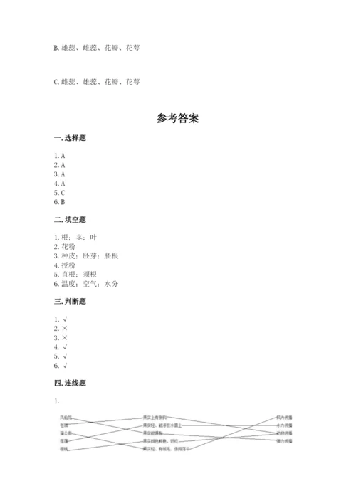 教科版四年级下册科学第一单元《植物的生长变化》测试卷a4版.docx