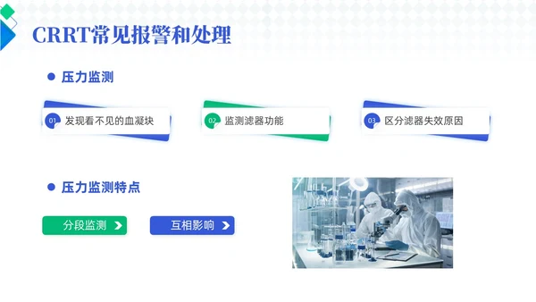 蓝色简约风crrt报警及处理培训课件护理医疗