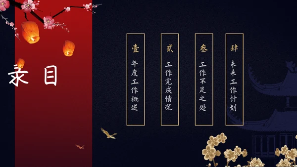 中国风年终述职报告年终工作总结通用PPT