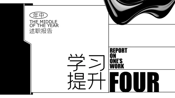 纯黑杂志风年中述职PPT模板