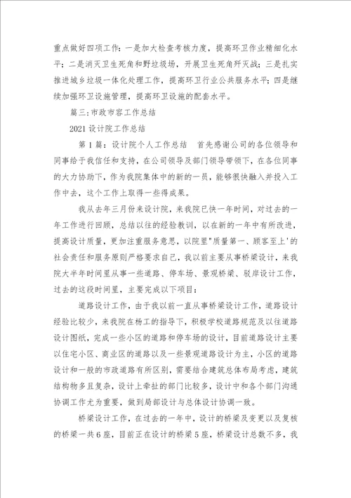 市政市容工作总结