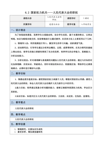 6.1《国家权力机关》第二课时