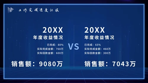 蓝色科技风总结PPT模板
