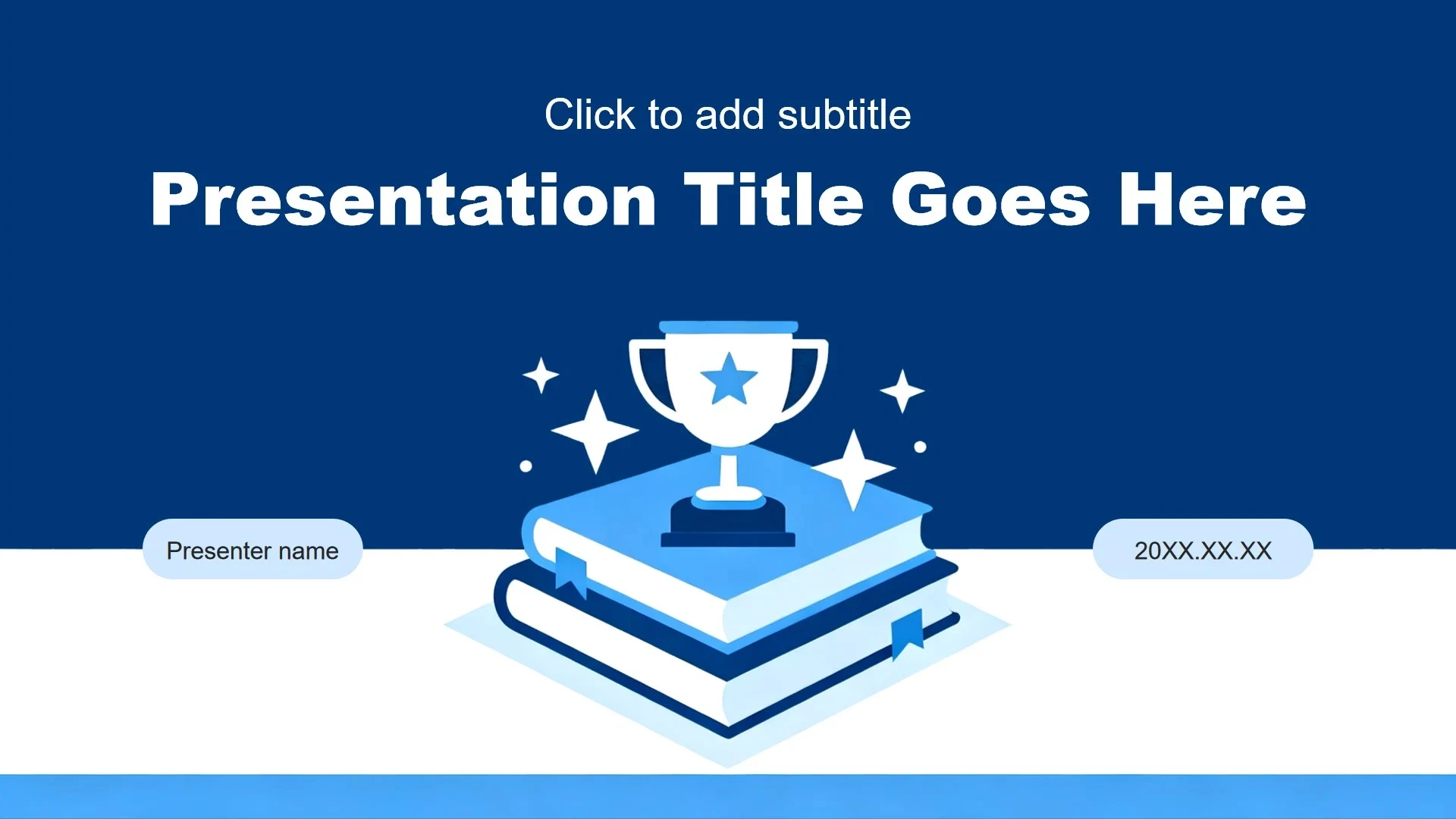 蓝色简约风奖学金答辩学术汇报PPT主题模板