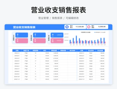 营业收支销售报表