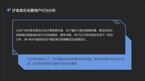 蓝黑微酸性场景音乐用户观察报告PPT模板