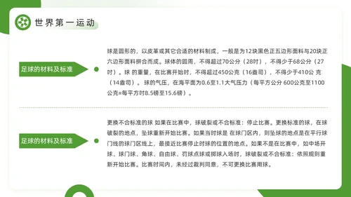 绿色简约风欢迎走进足球世界PPT模板