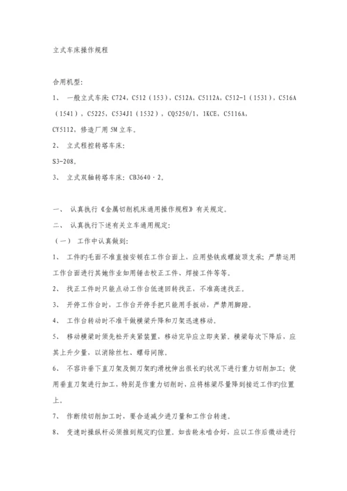 各种机床的操作专题规程.docx