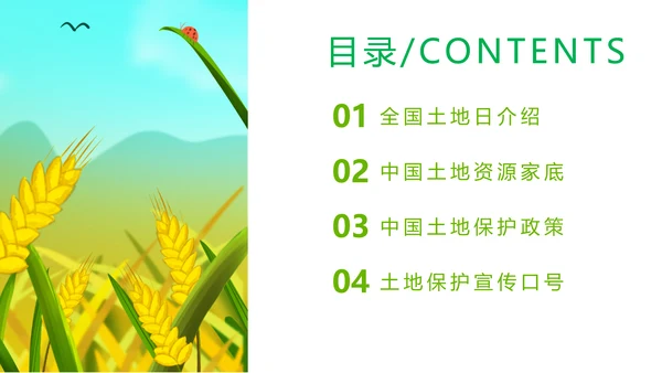 全国土地日农业耕地PPT模板