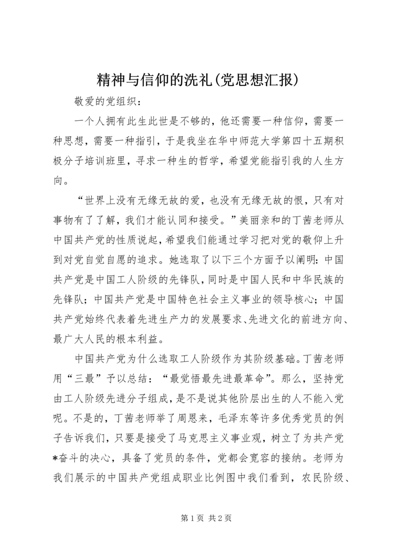 精神与信仰的洗礼(党思想汇报) (2).docx