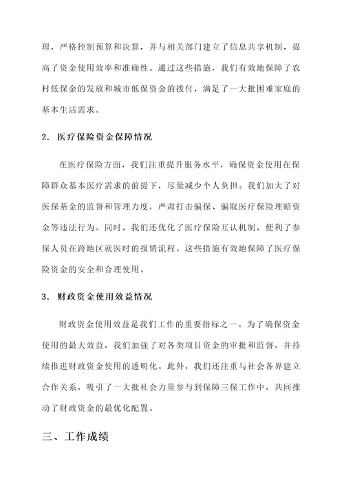 财政资金保障三保情况汇报
